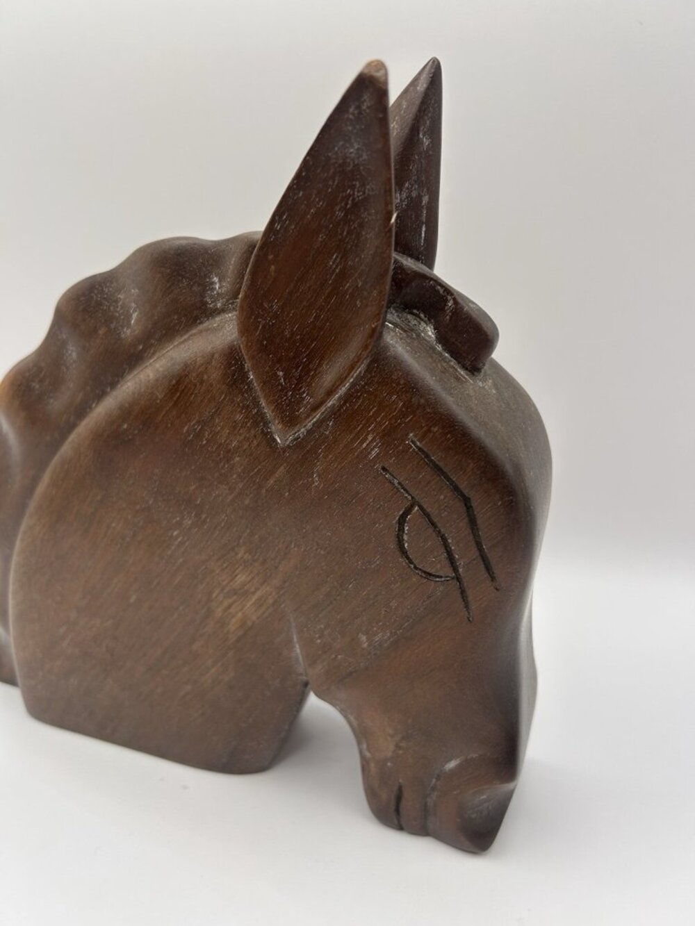 Wood Horse Head Sculpture Mid Century Modern Hand Carved Figurine MCM Rustic - Picture 11 of 14